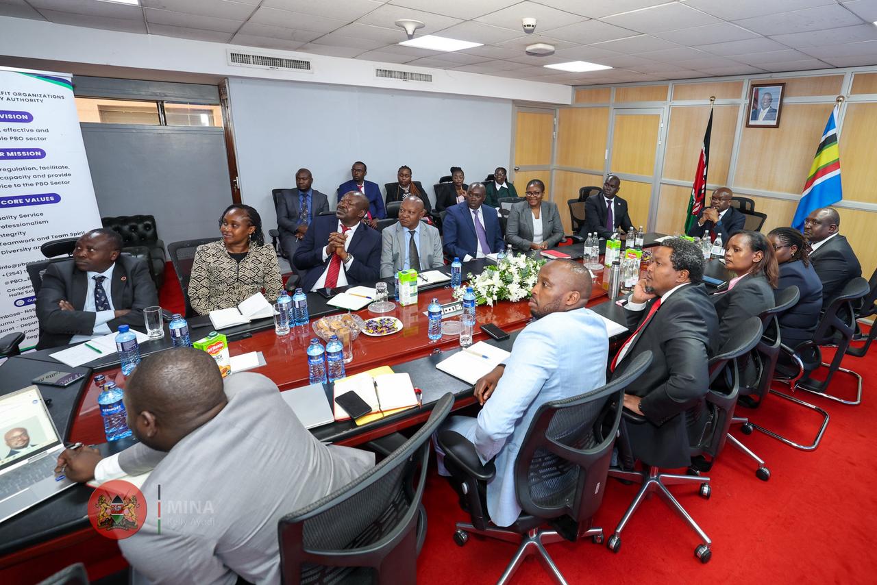 PBORA's Management team having a meeting with PS Interior Dr. Raymond Omollo at PBORS's Boardroom 