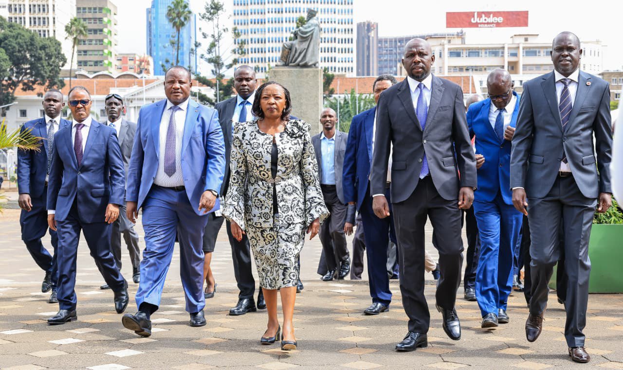 First Lady, H.E. Mrs. Rachel Ruto, arriving at the KICC for the launch of the PBO Week 2026