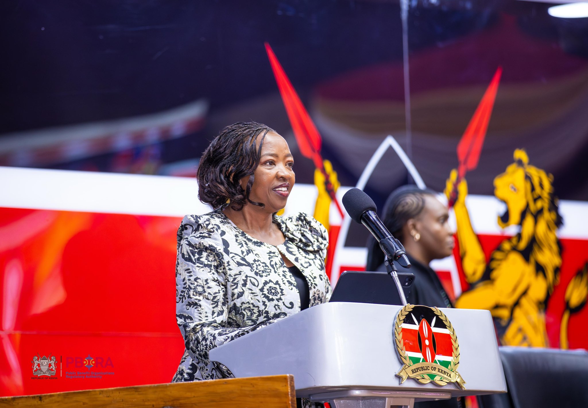 H.E. Mrs. Rachel Ruto giving her keynote address during the launch of the PBO Week 2026 at the KICC 