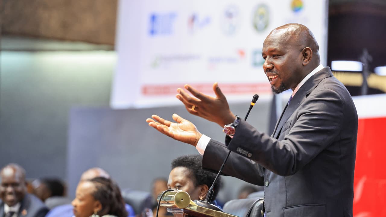 Interior Cabinet Secretary Hon. Kipchumba Murkomen giving his remarks at the opening ceremony of the PBO Week 2026 at the KICC