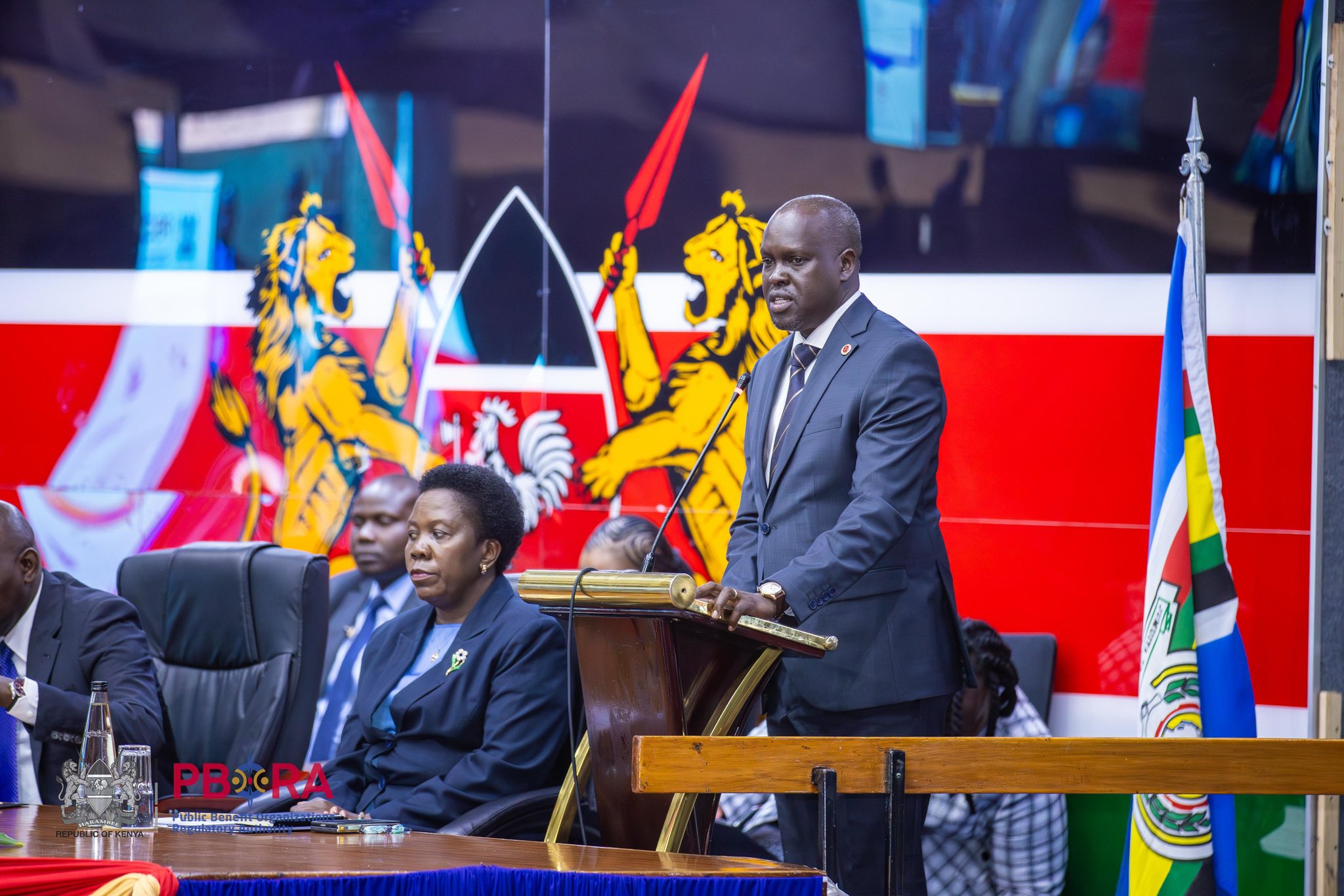 PBORA Director General, Dr. Laxmana Kiptoo, addresses stakeholders during the launch of the PBO Week 2026 which also saw the unveiling of the Annual PBO Sector Report 2024/25 and the PBO Regulations 2026