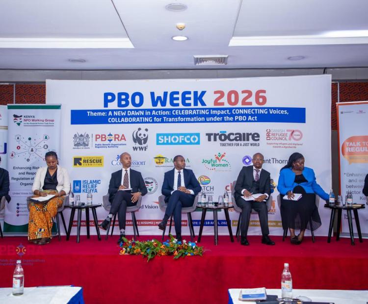 Panelists at the Interactive Dialogue forum on AML/CFT at the the KICC on Day 3 of the PBO Week 2026.