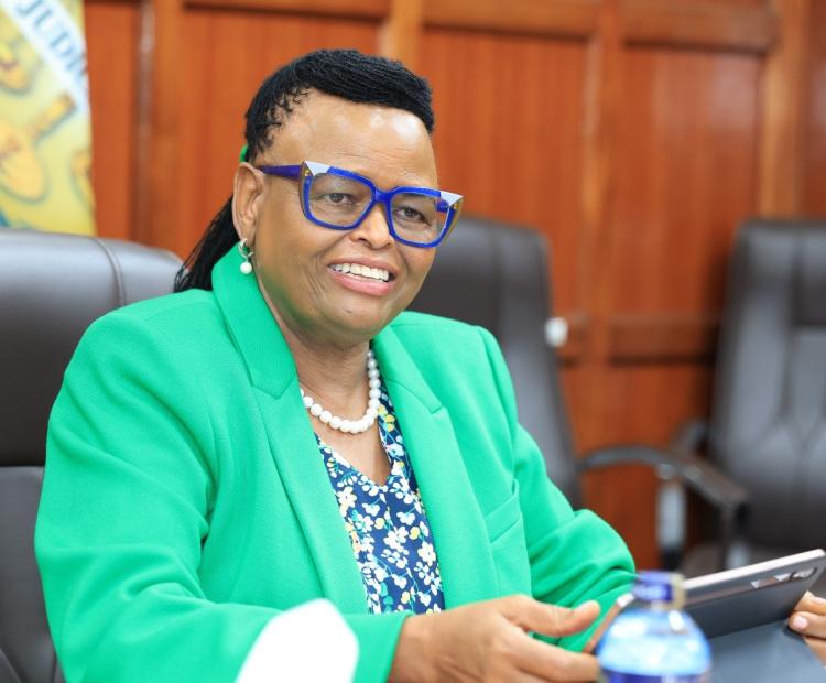 Chief Justice Hon. Martha Koome in her office in Nairobi during a meeting with members of the Law Society of Kenya Council on 27 April, 2026. Photo credit: @Kenyajudiciary. 