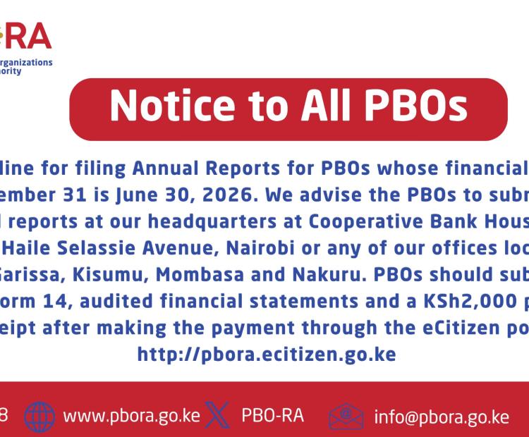 Notice to PBOs to File Annual Reports